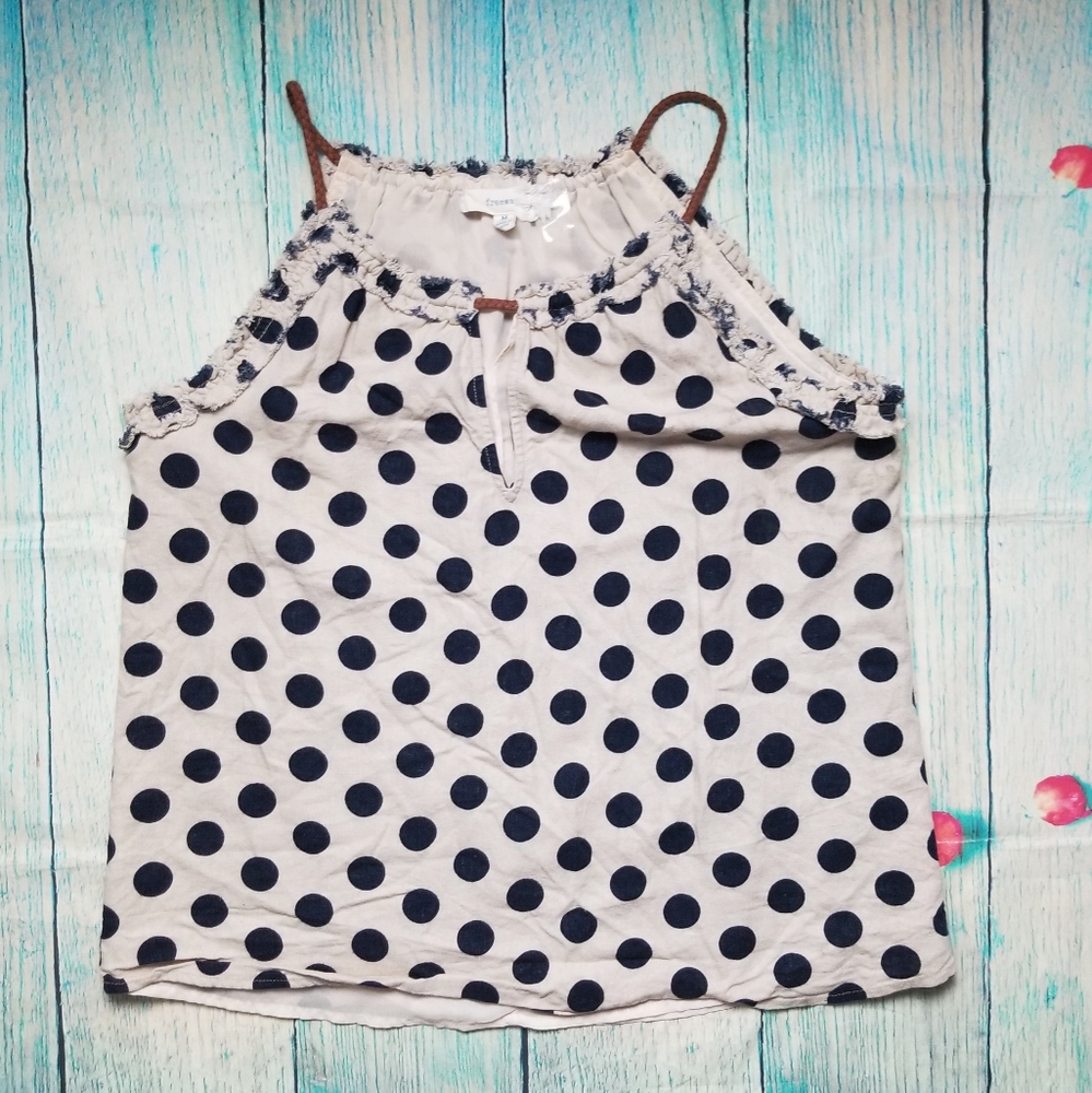 Freeway polka dot sleeveless top size M